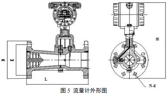 DN150旋進旋渦流量計外形圖